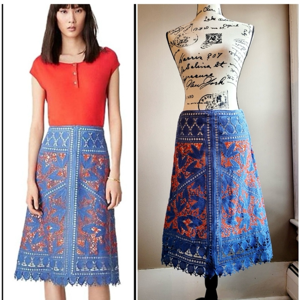 Tory Burch Hudson Whitney Crochet Lace Skirt